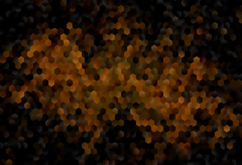 Dark Brown vector texture with colorful hexagons.