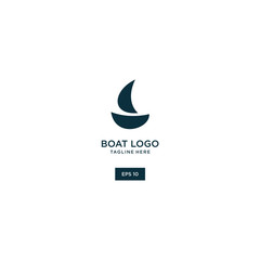 Sail Boat vector logo concept, travel logo template 