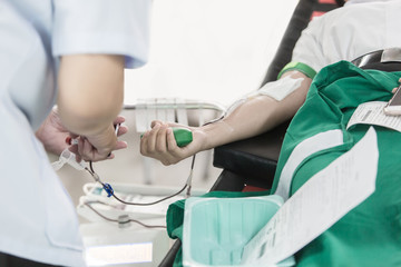 Naklejka na ściany i meble Blood donation, blood transfusion, and check specified concept in hospital