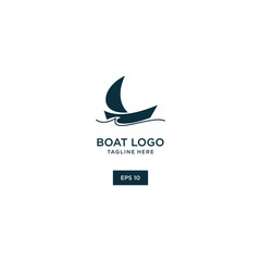 Sail Boat vector logo concept, travel logo template 