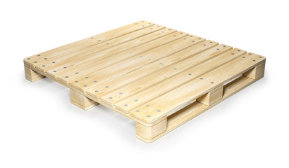 Euro pallet wooden pallet for transporting goods. 3d illustration