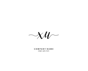  XU Initial handwriting logo vector