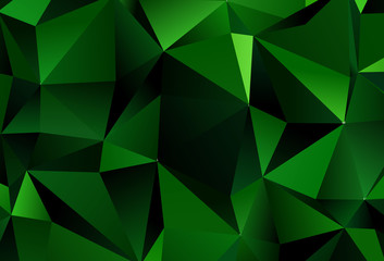 Fototapeta na wymiar Dark Green vector background with triangles.