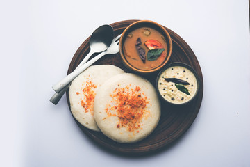Thatte or Taste Idli also known as Plate Idly is a Popular south Indian Food, served with sambar...