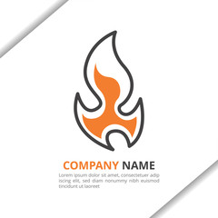 Modern fire flame logo icon design concept, for your company, corporate