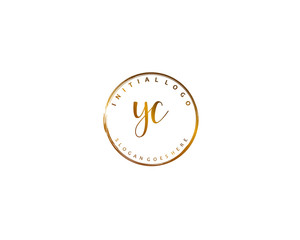 Naklejka na ściany i meble YC Initial handwriting logo vector