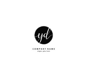 YD Initial handwriting logo vector