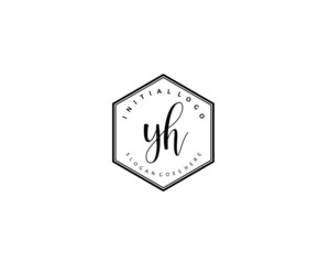 YH Initial handwriting logo vector