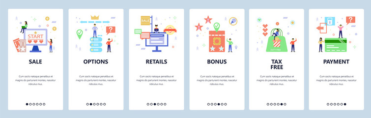Fototapeta premium Website and mobile app onboarding screens vector template