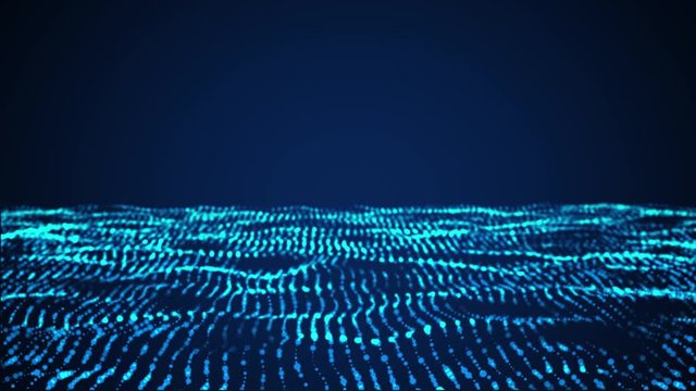 Particles form line abstract background.