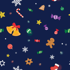 Cute seamless pattern christmas decoration. Vector illustration christmas.