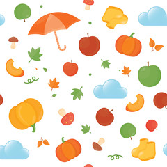 Seamless pattern with autumn. Vector illustration autumn wallpaper.