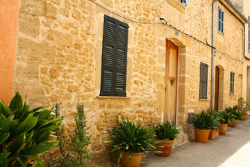 Fototapeta na wymiar Shutters on a house in Alcudia, Majorca