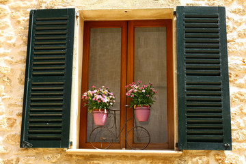 Shutters on a house in Alcudia, Majorca