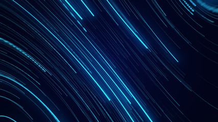 blue neon light abstract visual geometry motion graphic technology digital concept