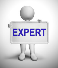 Expertise icon concept meaning mastery and knowledge - 3d illustration