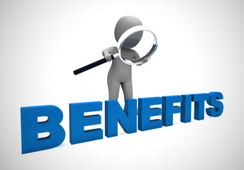 Benefits or perks concept icon showing subsidies and assistance given to employees - 3d illustration