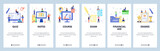 Website and mobile app onboarding screens vector template