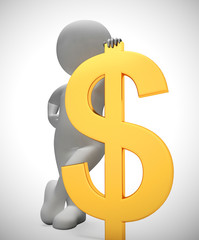 Obraz premium Dollar sign concept icon means lots of funds or savings - 3d illustration