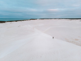 Fototapeta na wymiar The Lancelin sand dunes, a natural tourist attraction north of Perth, Western Australia. 