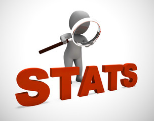 Stats concept icon mean statistics and numeric figures - 3d illustration