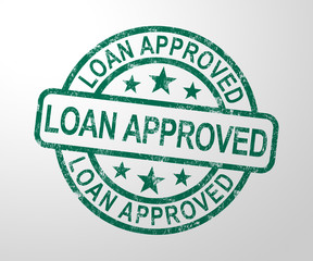 Obraz premium Loan approved stamp means financial borrowing accepted - 3d illustration