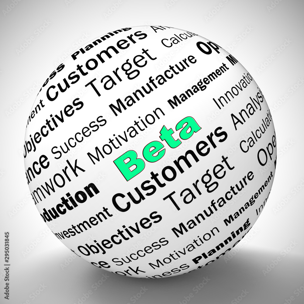 Poster beta version concept icon used for demos or test software - 3d illustration