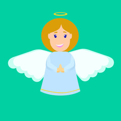 Christmas angel, art, background, vector illustration
