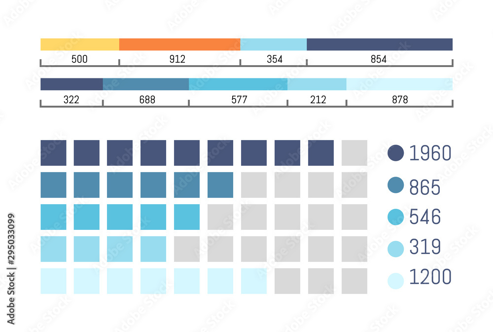 Poster infographic with scale and flowcharts information vector. visual representation of analyzed data, re