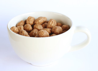 white ceramic mug with cereals