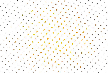 Light Green, Yellow vector backdrop with english symbols.