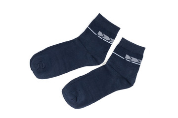 Men's cotton socks black on white background