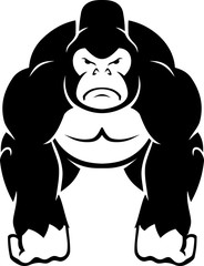 Tough Gorilla Cartoon Mascot