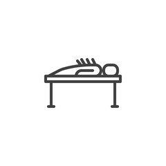 Body acupuncture therapy line icon. linear style sign for mobile concept and web design. Acupuncture massage outline vector icon. Symbol, logo illustration. Vector graphics
