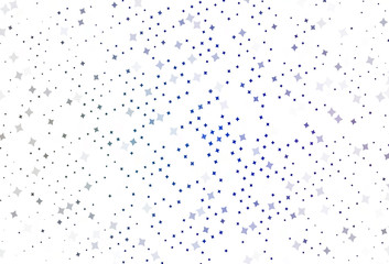 Light Blue, Green vector background with small and big stars.