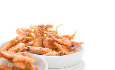 Small red shrimp with copy space for your text.