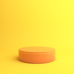 Happy Halloween holiday celebration design creative concept podium product display mock up on orange background. 3D rendering illustration.