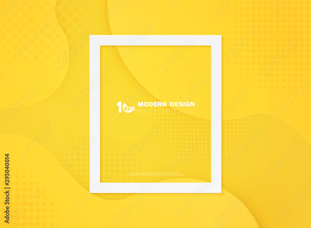 Poster abstract minimal yellow color of circle geometric halftone design background. illustration vector ep