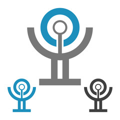 Abstract technology robotics sign. Robot emblem.