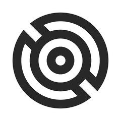 Abstract decorative round element. Circle geometrical ornament.