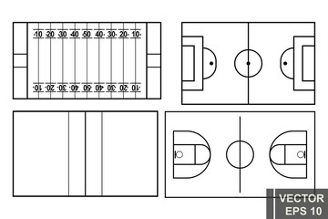 Sports field. Football, basketball, baseball. Playground. For your design.