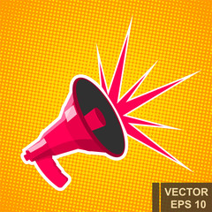 Megaphone. Vector design. Loud, increased sound. Scream. For your design.