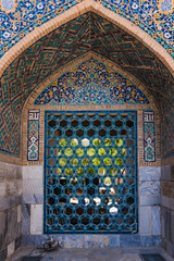 Window of madrasah in the registan complex, Samarkand, Uzbekistan