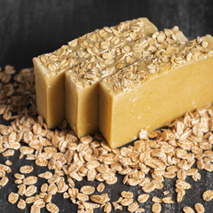 Close-up soap type of oat flakes