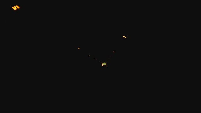 View from the windshield of a car. The car travels along the Narva Tunnel - the first environmental tunnel in Russia.