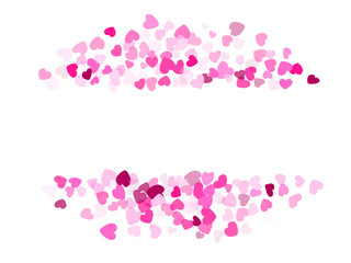 Hearts confetti flying vector background graphic design.