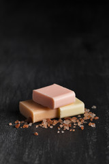 Front view various type of soap