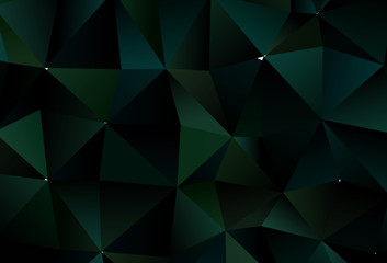 Fototapeta premium Dark Green vector background with triangles.