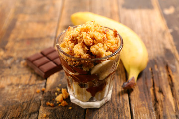 delicious crumble banana and chocolate