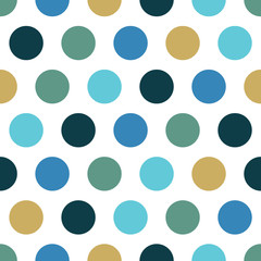 Seamless polka dots design on white background